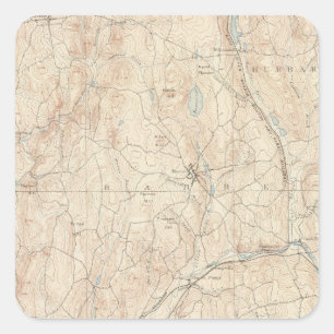 Pegatina Cuadrada Barre, Massachusetts