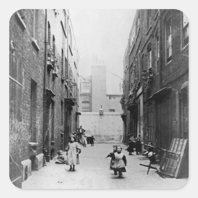 Pegatina Cuadrada Barriadas de Londres, 1899 (Anverso)