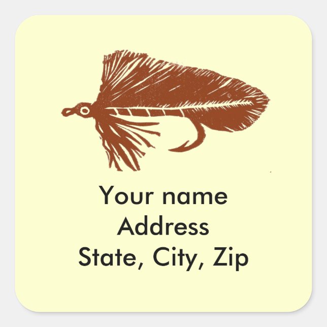 Pegatina Cuadrada Barrido de Matuka, pesca con mosca, atadura de mos (Anverso)