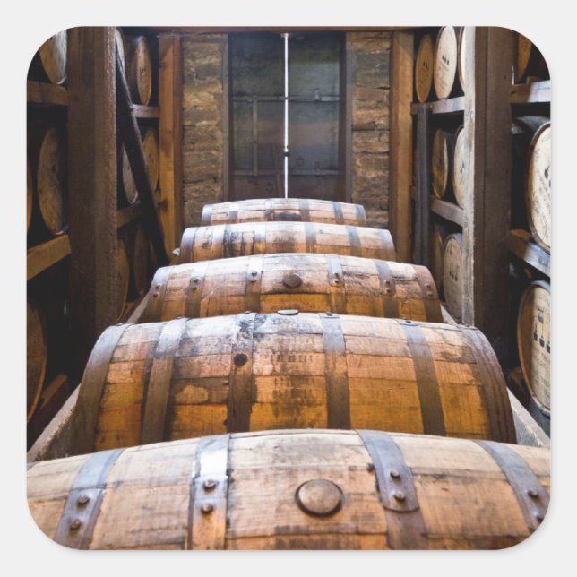 Pegatina Cuadrada barriles (Anverso)