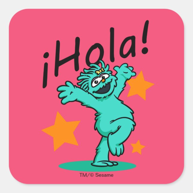 Pegatina Cuadrada Barrio Sésamo | ¡Hola! Rosita (Anverso)