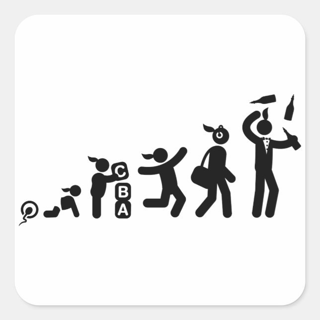 Pegatina Cuadrada Bartender (Anverso)