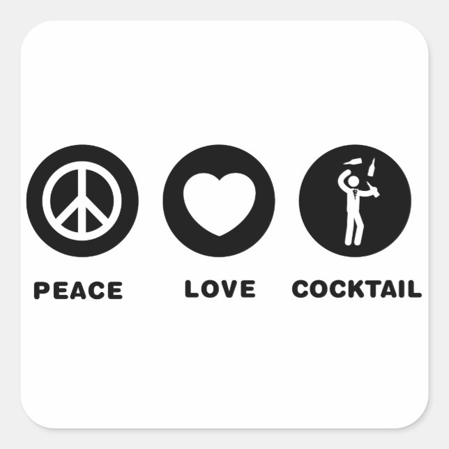 Pegatina Cuadrada Bartender (Anverso)