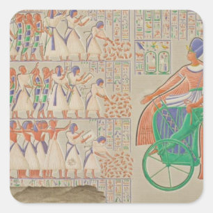Pegatina Cuadrada Bas-alivio en Medynet-Abou, palacio de los reyes
