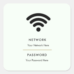 Pegatina Cuadrada Base de red WiFi para negocios modernos