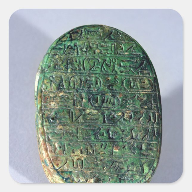 Pegatina Cuadrada Base de un pañuelo matrimonial de Amenhotep III (Anverso)