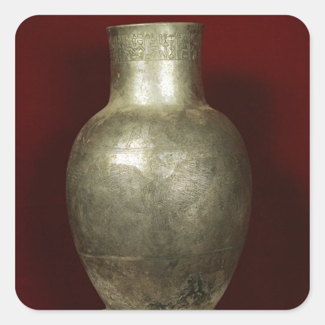 Pegatina Cuadrada Base dedicada por Entemena al dios Nigirsu (Anverso)