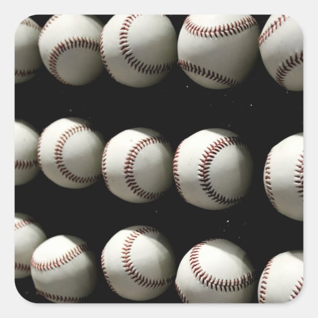 Pegatina Cuadrada Baseballs (Anverso)