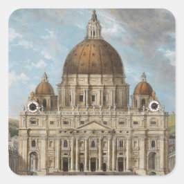 Pegatina Cuadrada Basílica de San Pedro en la Ciudad del Vaticano