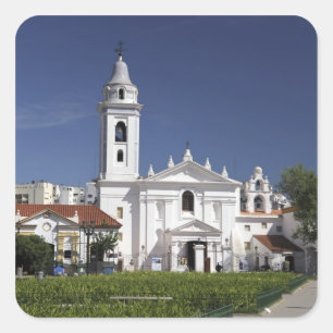 Pegatina Cuadrada Basílica Nuestra Senora del Pilar en Recoleta