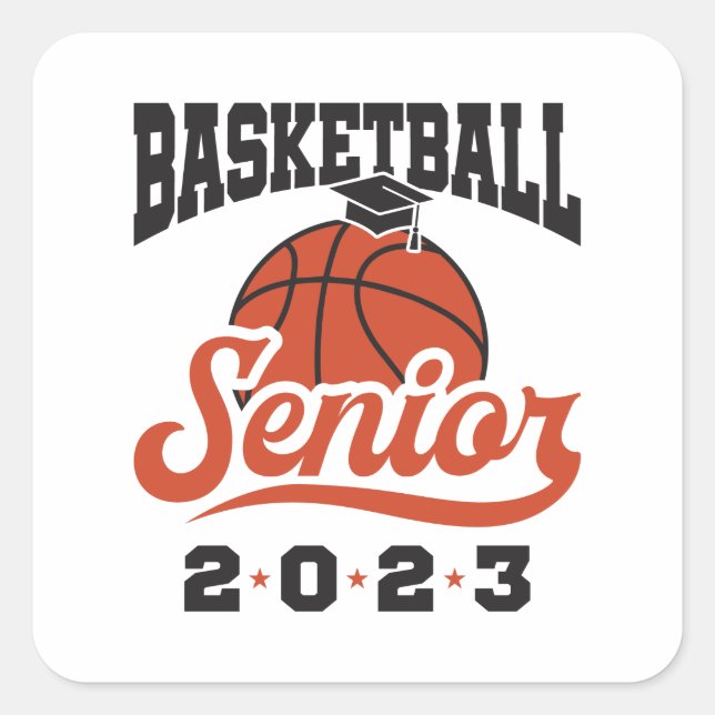Pegatina Cuadrada Basketball Senior 2023 (Anverso)