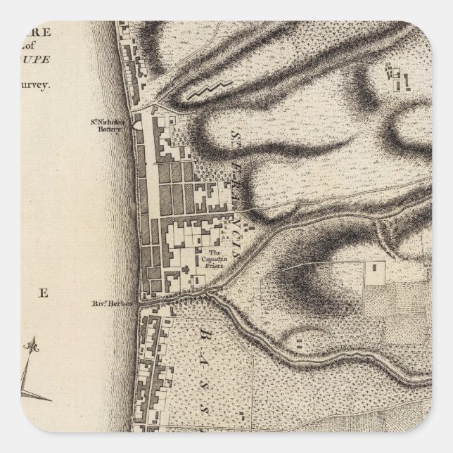 Pegatina Cuadrada Basse Terre (Anverso)