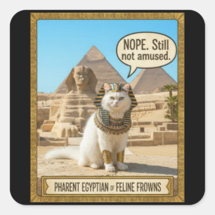 Pegatina Cuadrada Bastet Antigua Diosa Egipcia Faraón Sekhment