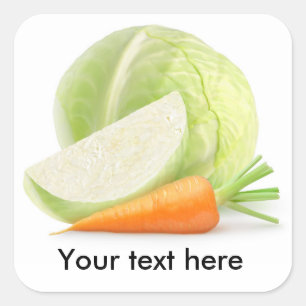 Pegatina Cuadrada Basura y zanahoria