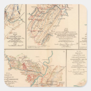 Pegatina Cuadrada Batalla de Belle Grove