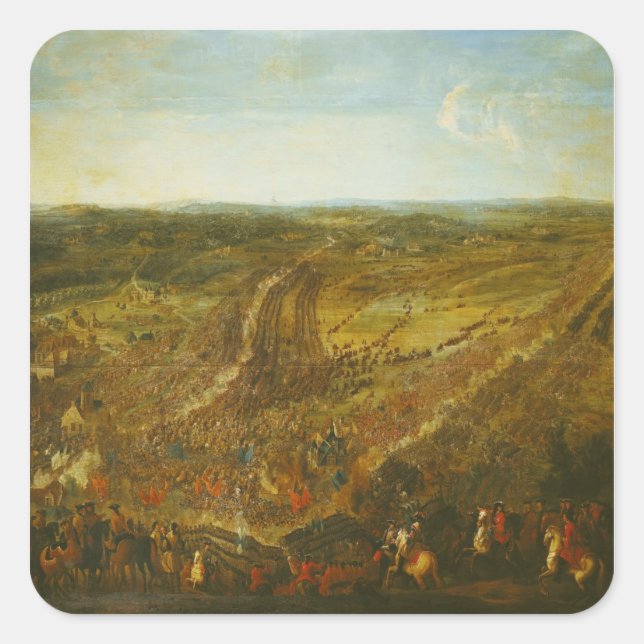 Pegatina Cuadrada Batalla de Fleurus, 1 de julio de 1690 (Anverso)