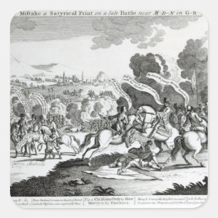 Pegatina Cuadrada Batalla de Minden, 1 de agosto de 1759