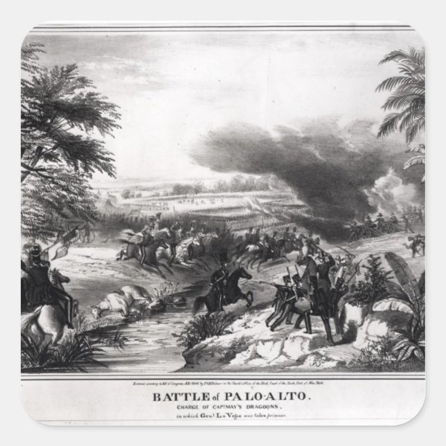 Pegatina Cuadrada Batalla de Palo Alto (Anverso)