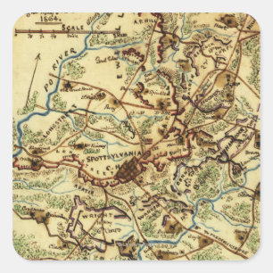 Pegatina Cuadrada Batalla del Palacio de Justicia del Spotsylvania