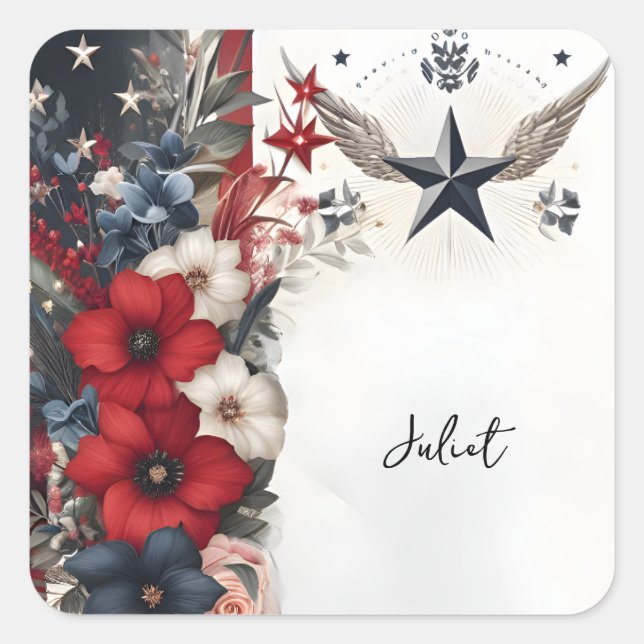 Pegatina Cuadrada Batalla militar militar táctica de guerra militar (Anverso)