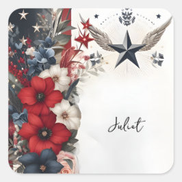 Pegatina Cuadrada Batalla militar militar táctica de guerra militar