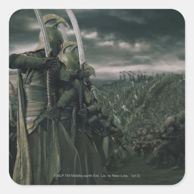 Pegatina Cuadrada Batalla por la Tierra Media (Anverso)