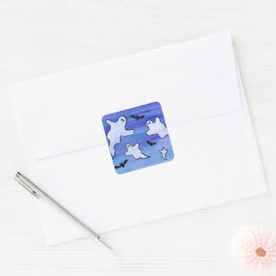 Pegatina Cuadrada Batallas y fantasmas en vuelo