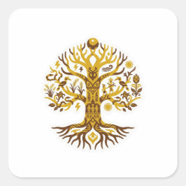 Pegatina Cuadrada Batang Garing (Árbol de la Vida)
