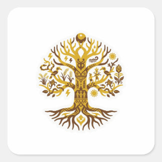 Pegatina Cuadrada Batang Garing (Árbol de la Vida)