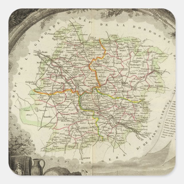 Pegatina Cuadrada Batch y Garonne (Anverso)