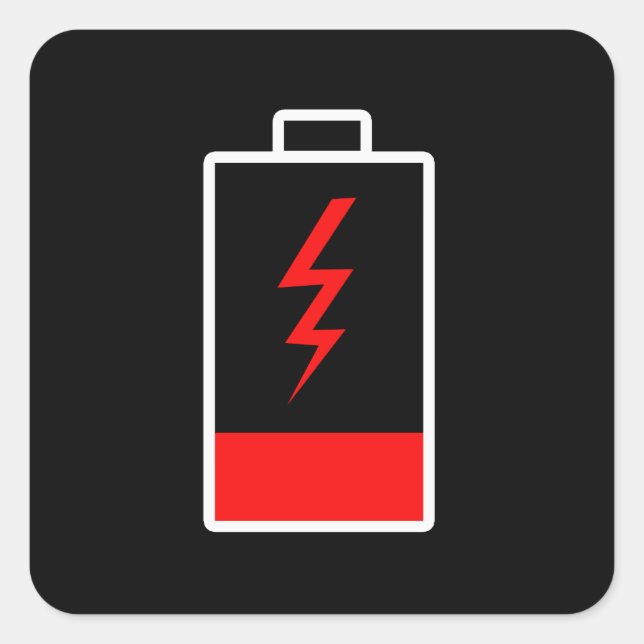 Pegatina Cuadrada Batería baja (Anverso)