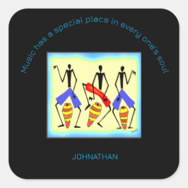 Pegatina Cuadrada Batería inspiradora y asombrosa africana