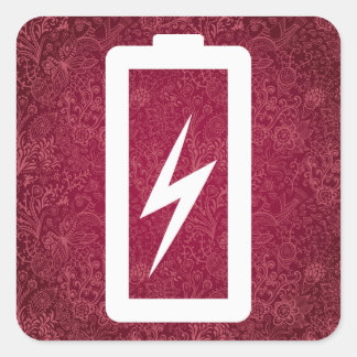 Pegatina Cuadrada Baterías eco mínima