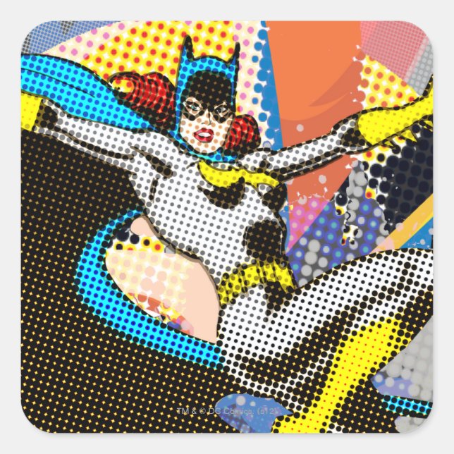 Pegatina Cuadrada Batgirl Mid-Air (Anverso)