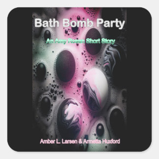 Pegatina Cuadrada Bath Bomb Party Cover