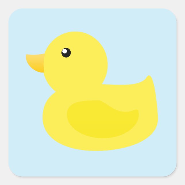 Pegatina Cuadrada Bath Time Yellow Duck (Anverso)