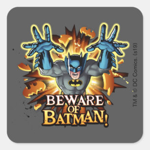 Pegatina Cuadrada Batman   Cuidado con Batman