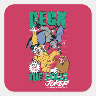 Pegatina Cuadrada Batman   Deck The Joker