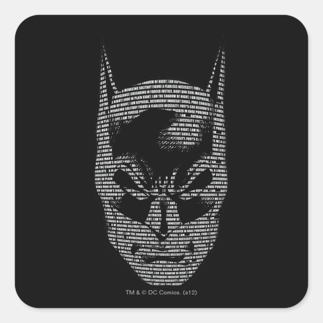 Pegatina Cuadrada Batman Head Mantra (Anverso)