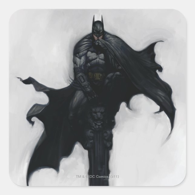 Pegatina Cuadrada Batman Illustration (Anverso)