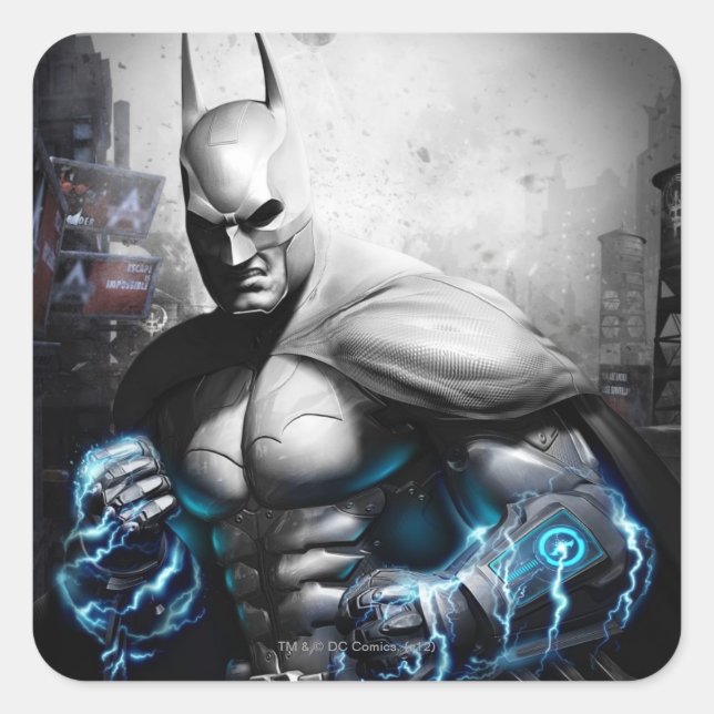 Pegatina Cuadrada Batman - Lightning (Anverso)