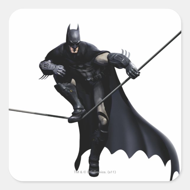 Pegatina Cuadrada Batman Stepping On Line (Anverso)