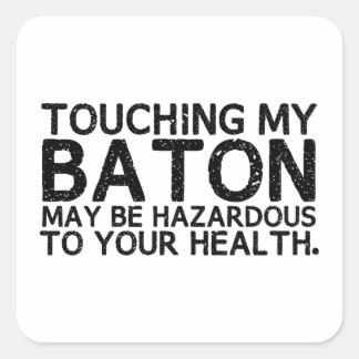 Pegatina Cuadrada Baton Hazard
