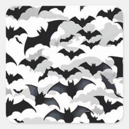 Pegatina Cuadrada Bats voladores