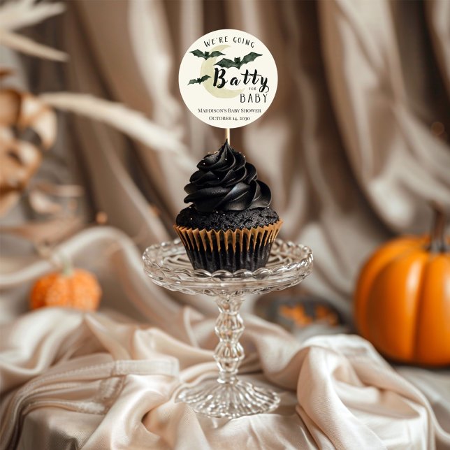 Pegatina Cuadrada Batty for Baby Fall Crescent Moon Baby Shower (Subido por el creador)