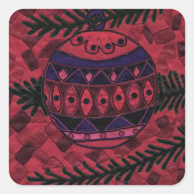 Pegatina Cuadrada Bauble (Anverso)