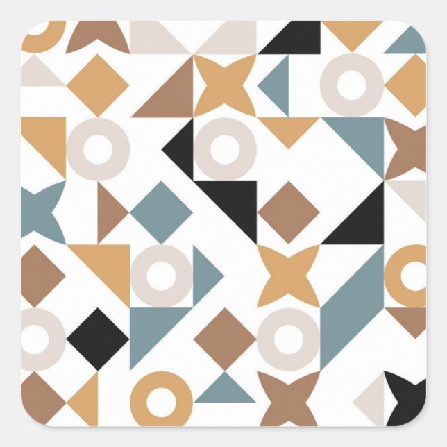 Pegatina Cuadrada Bauhaus Geometric Baby Sticker (Anverso)