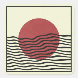 Pegatina Cuadrada Bauhaus Style Sunset