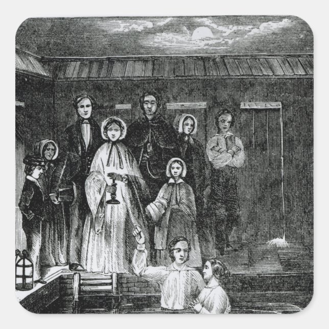 Pegatina Cuadrada Bautismo mormón (Anverso)