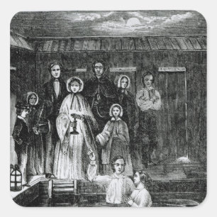 Pegatina Cuadrada Bautismo mormón